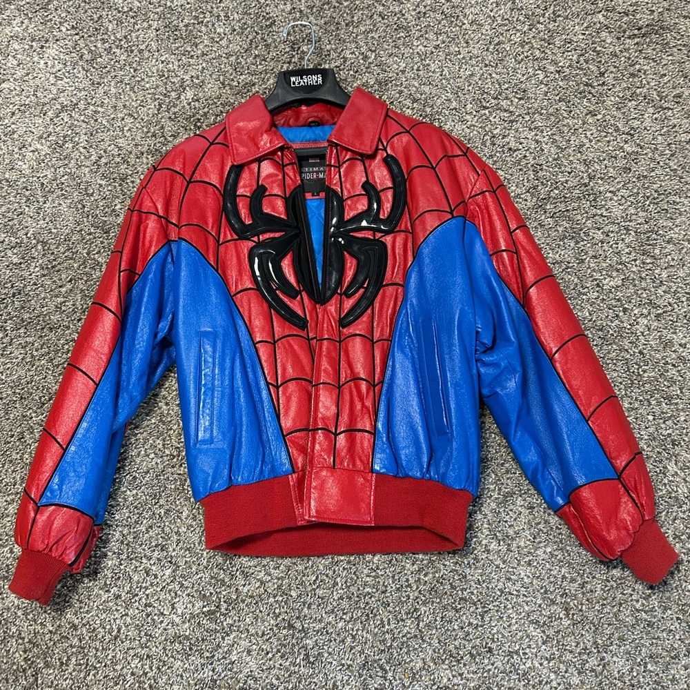 Spiderman Leather Jacket Red Blue